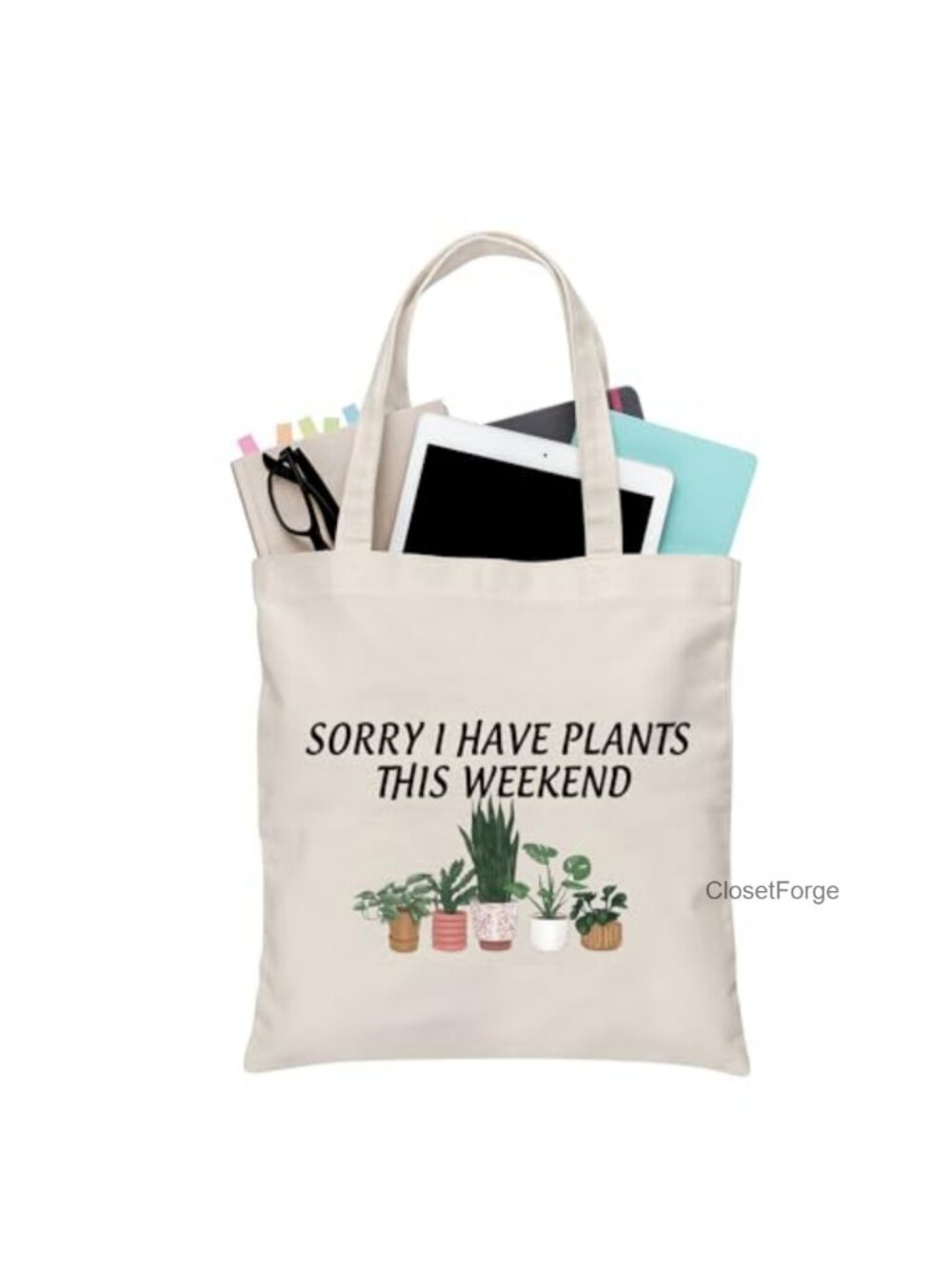 Plant Canvas Tote Bag | Funny Plant Lady Gift | Reusable Waterproof Shoulder Bag